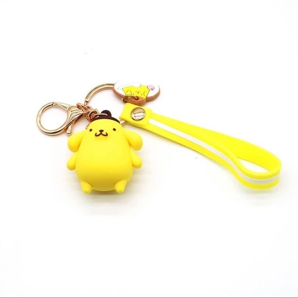 Sanrio Pompompurin Yellow Keychain Bag Charm Wristlet - Picture 1 of 3